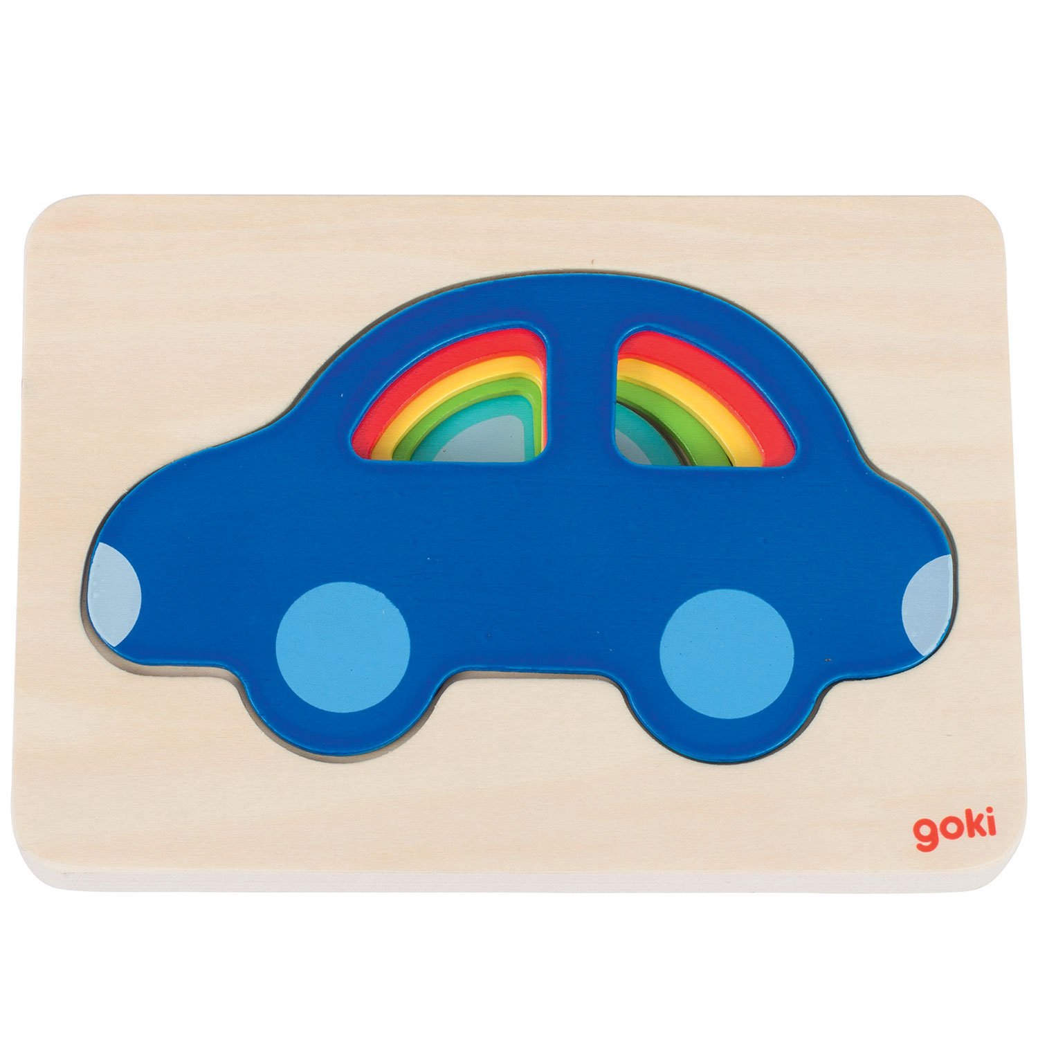 Goki Wooden Car Layered Jigsaw Puzzle - 5 Piece - Image 2