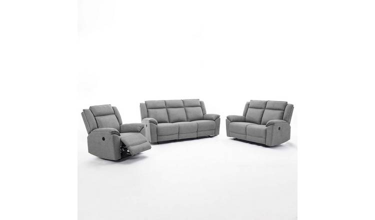 Furniture Online Skye Electric Recliner Linen 3+2+1 Seater Sofa Set - Grey