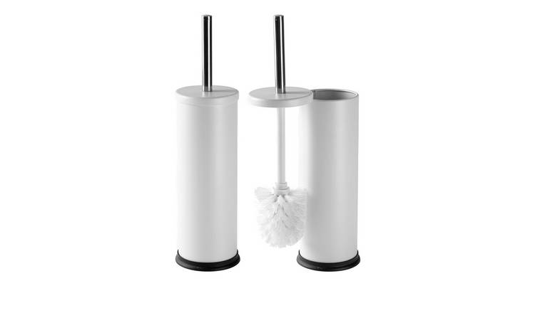 Harbour Housewares Round Toilet Brushes - Matt White - Pack of 2