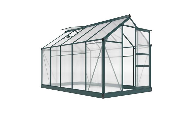 Outsunny Polycarbonate Aluminium Frame Greenhouse – Dark Green