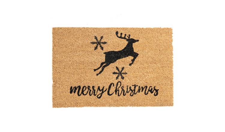 Nicola Spring Christmas Coir Door Mat - Reindeer