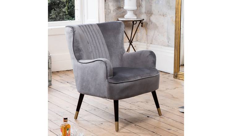 Artemis Home Madison Velvet Fabric Accent Chair - Grey