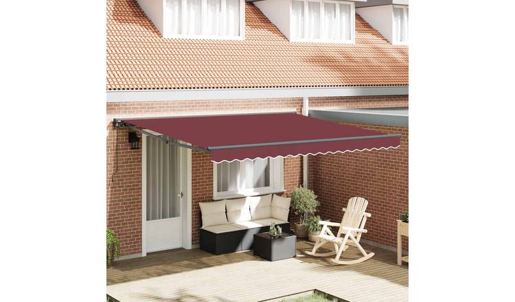Walplus Polyester Awning Frame - Burgundy - 400 x 300 cm