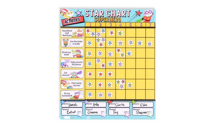 Fiesta Crafts Magnetic Superhero Star Chart - 4 Years +