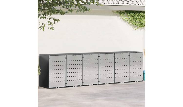 Walplus Steel Wheelie Bin Store - Anthracite - 408 x 77.5 x 115.5 cm