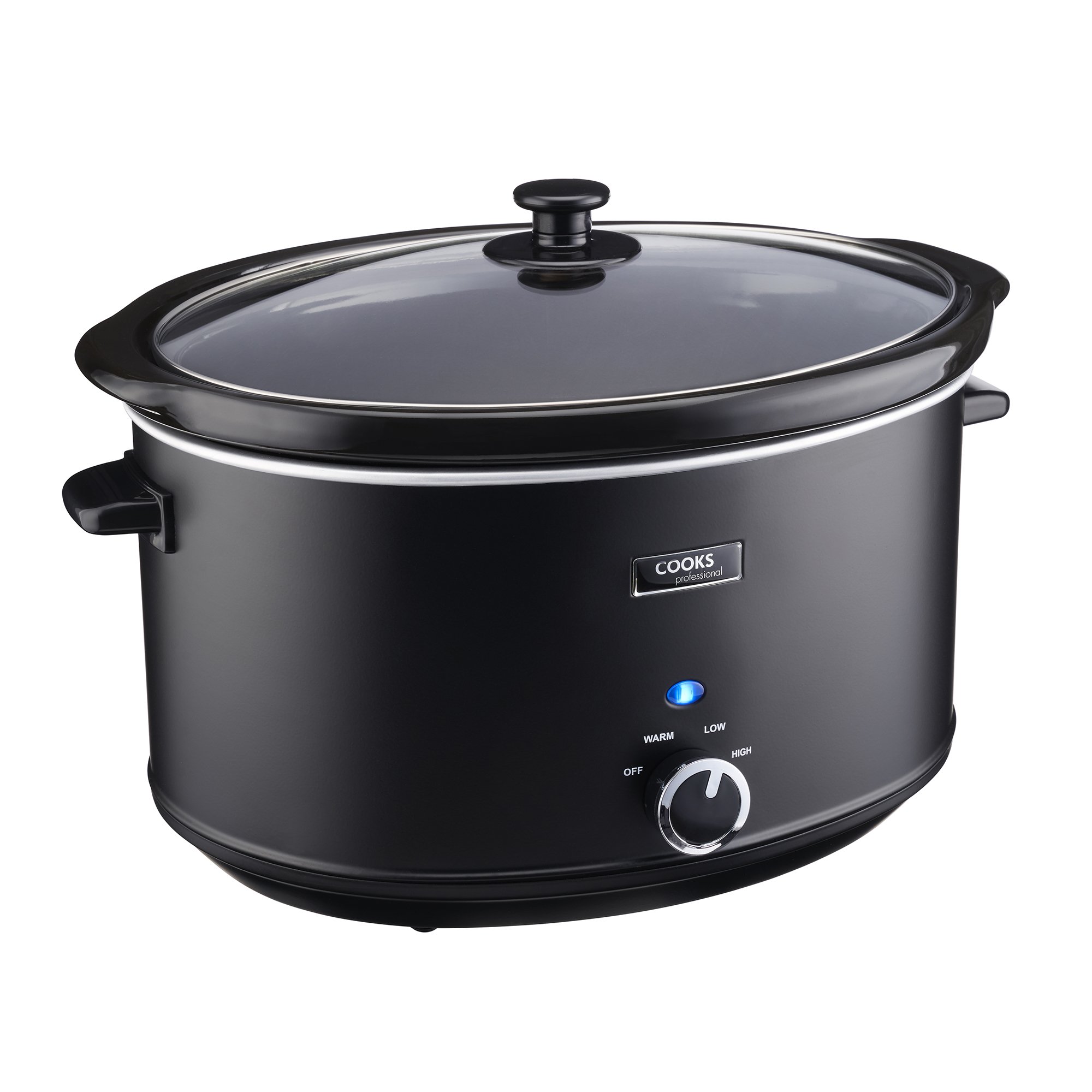 Cooks Professional 8L Slow Cooker with 3 Heat Settings - Black - Image 1
