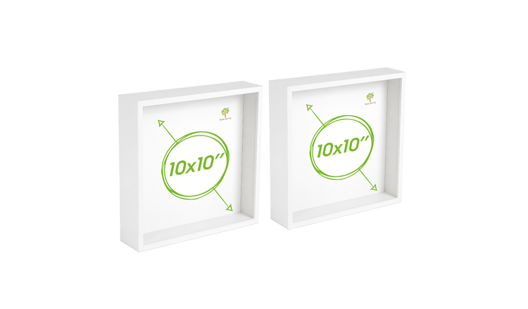 Nicola Spring 3D Deep Box Photo Frames - 10 x 10" - Set of 2 - White