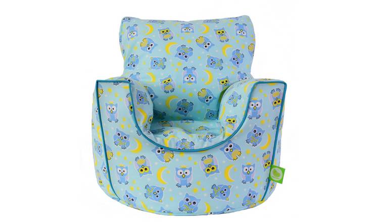 Bean Lazy Owl Bean Bag Armchair Toddler Size Blue