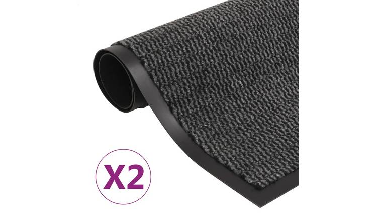 Walplus Pack of 2 Rubber Mat - Anthracite - 120 x 180 cm