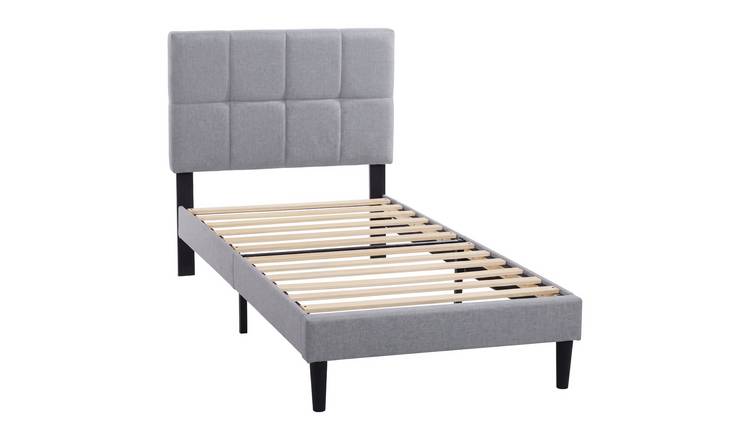 Vida Designs Velmora Single Linen Fabric Bed - Light Grey