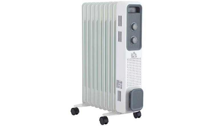 HOMCOM 2000W Oil Filled Radiator with 3 Heat Settings - White