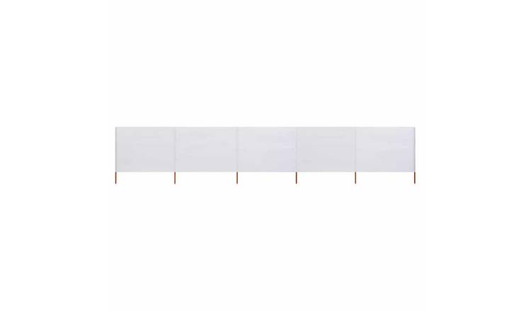 Walplus 5-Panel Non-Woven Fabric Wind Screen - Sand White - 600 x 160 cm