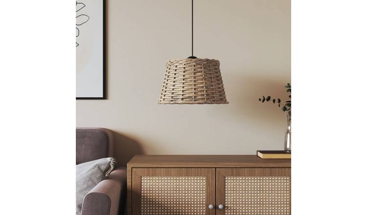 Walplus Brown Iron Wicker Ceiling Lampshade - 38 x 23cm