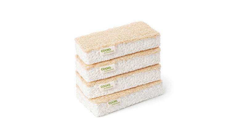 Cooks Professional Set of Biodegradable Eco Sponge Scourers - 4 Pack