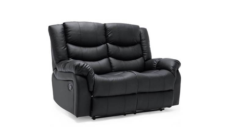 Furniture Online Seattle Manual Recliner 2 Seater Leather Sofa – Black
