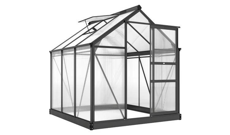Outsunny Polycarbonate Aluminium Frame Greenhouse – Grey