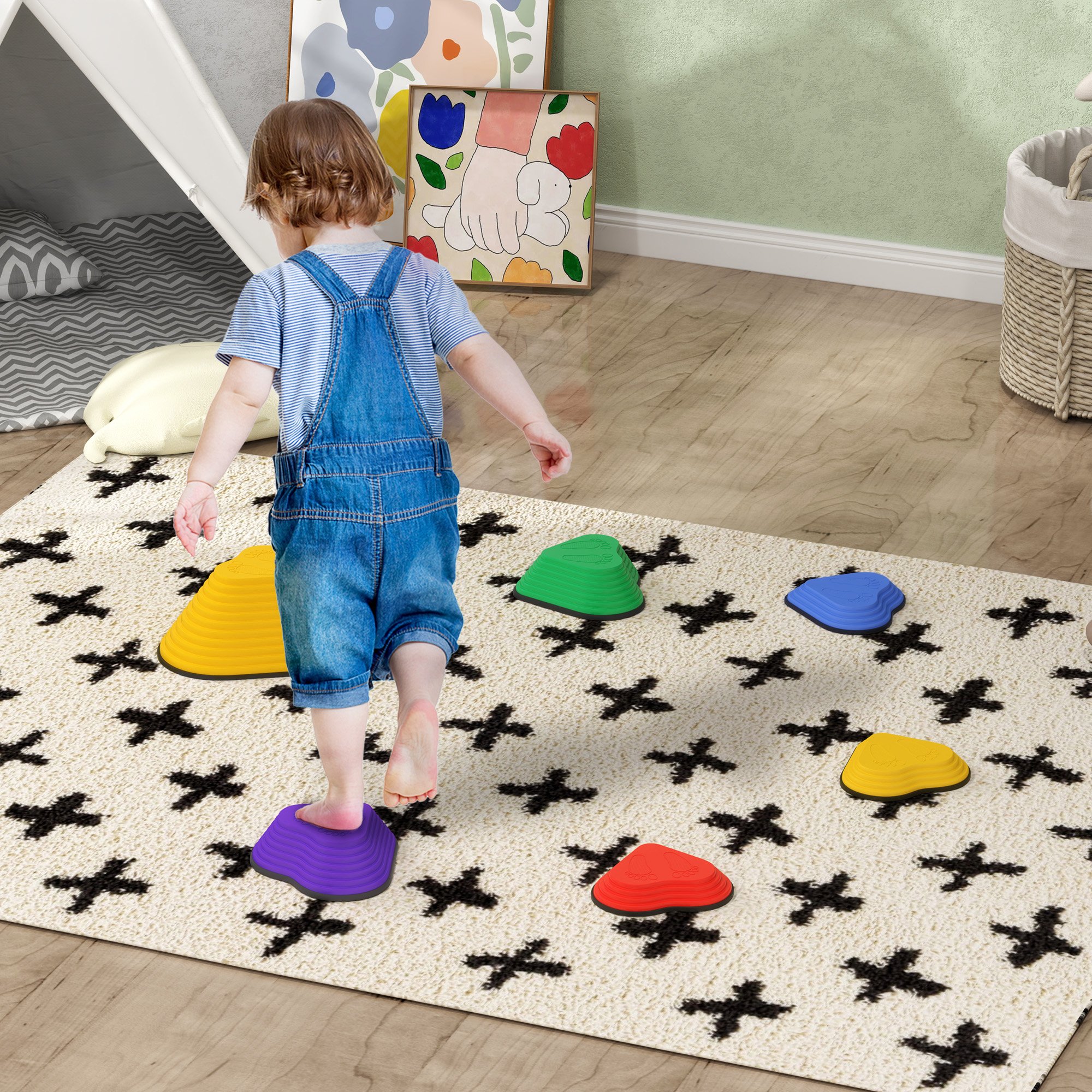 AIYAPLAY 6 Piece Kids Heart NonSlip Stackable Stepping Stones - Image 6
