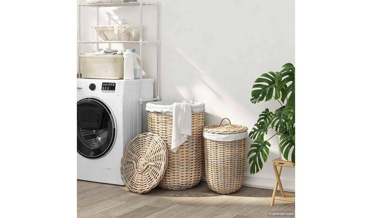 Walplus Pack of 2 Laundry Basket with Lid Kubu - Kubu Grey - 42 x 60 cm
