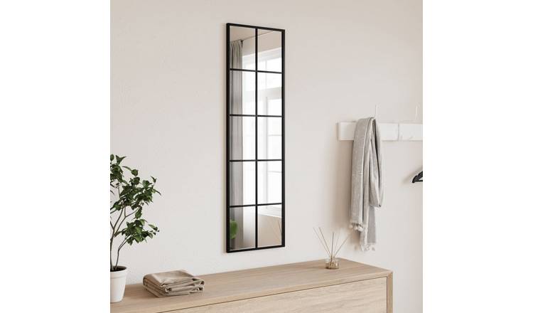 Walplus Iron Wall Mirror - Black - 30 x 100 cm