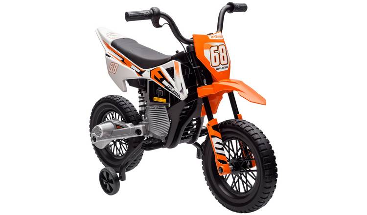 AIYAPLAY 12V Music Training Wheels Kids Electric Ride on Motorcycle – Orange