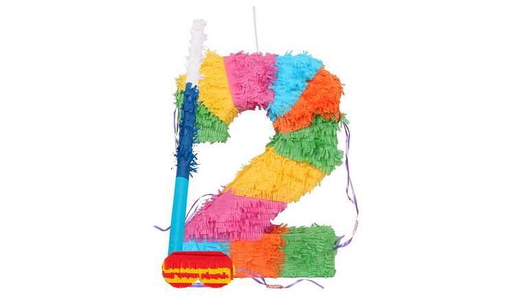 Fax Potato Number 2 Pinata Set with Stick & Blindfold - Blue Stick