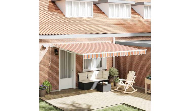 Walplus Polyester Retractable Awning - Multicolour - 400 x 300 cm