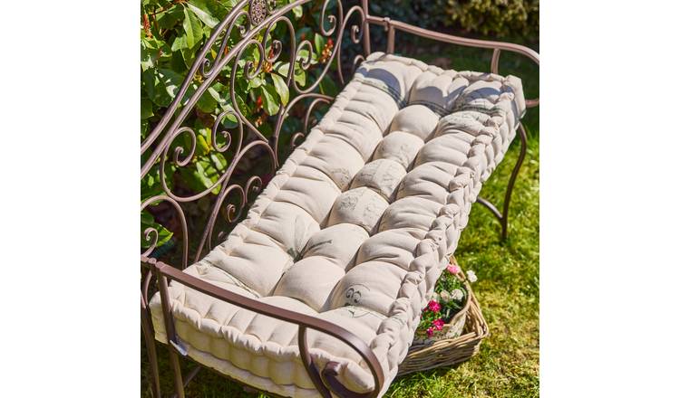 Dibor Belle Jardinere 112x44cm Cotton French Country Bench Cushion - Green