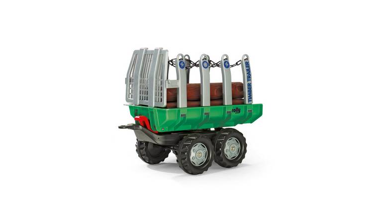 Rolly Toys Twin Axle Timber Tractor Trailer with Logs - Green