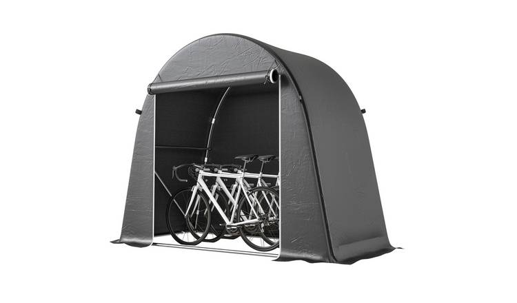 Outsunny Metal Waterproof Portable Garden Storage Tent - Dark Grey