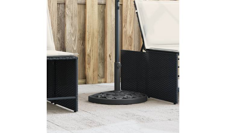 Walplus Parasol Base for dia 38 / Poles 9 kg Half - Black - 49 x 31 x 31 cm