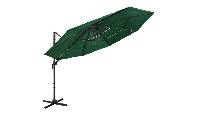 Walplus Polyester Garden Parasol - Green - 300 x 300 x 247 cm
