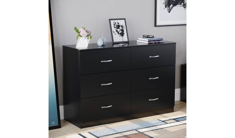 Vida Designs Riano 6 Drawer Chest - Black