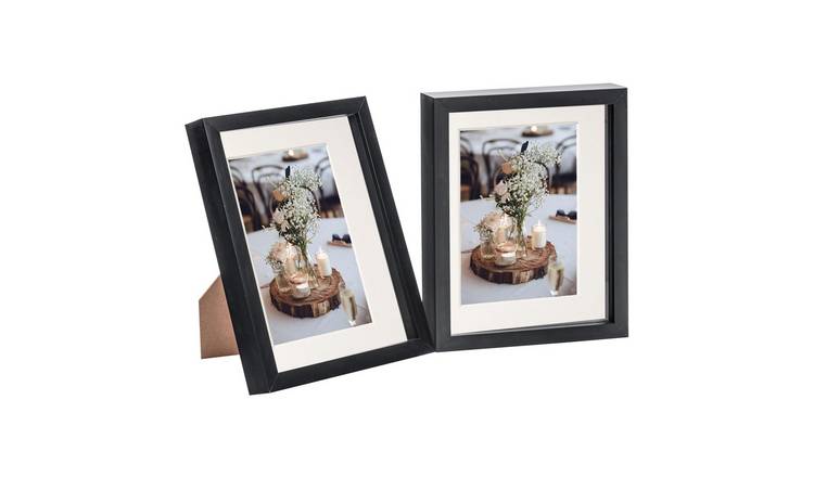 Nicola Spring 3D Box Photo Frames - 8 x 10" with Mount - Set of 2 - Black