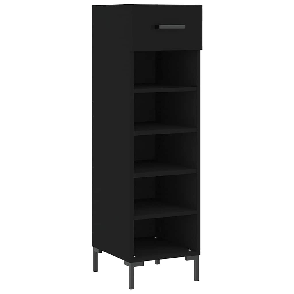 Walplus Engineered Wood Shoe Rack - Black - 30 x 35 x 105 cm - Image 2