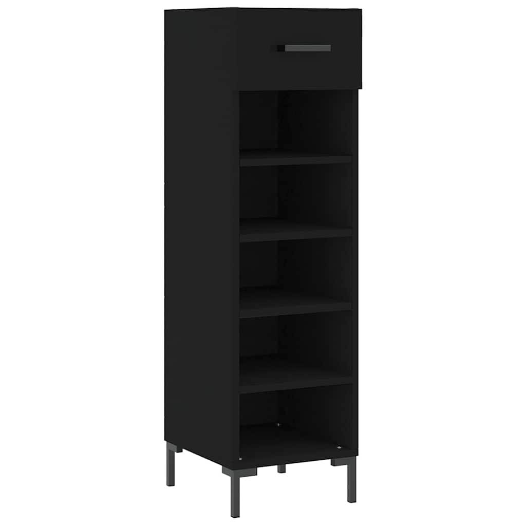 Walplus Engineered Wood Shoe Rack - Black - 30 x 35 x 105 cm - Image 2