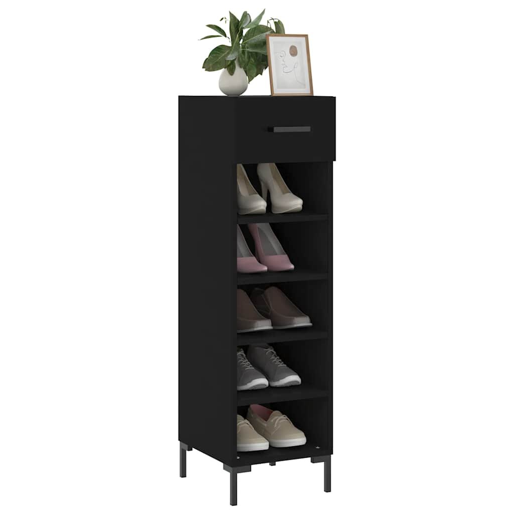 Walplus Engineered Wood Shoe Rack - Black - 30 x 35 x 105 cm - Image 3