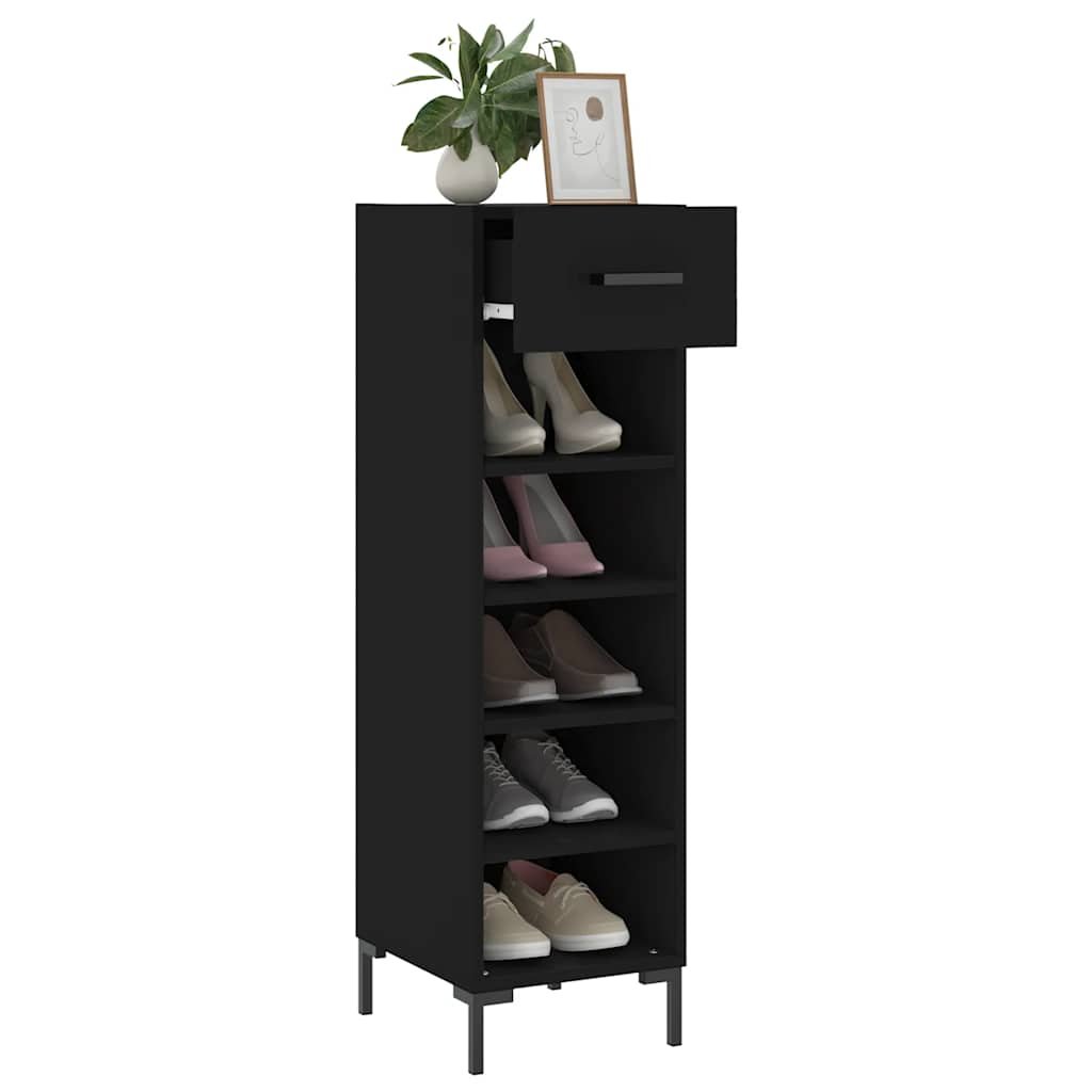 Walplus Engineered Wood Shoe Rack - Black - 30 x 35 x 105 cm - Image 4