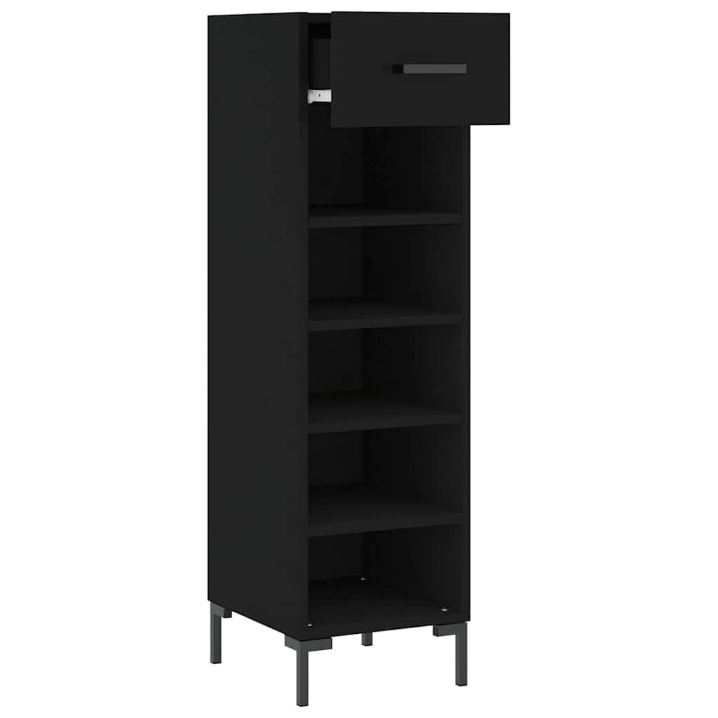 Walplus Engineered Wood Shoe Rack - Black - 30 x 35 x 105 cm - Image 5