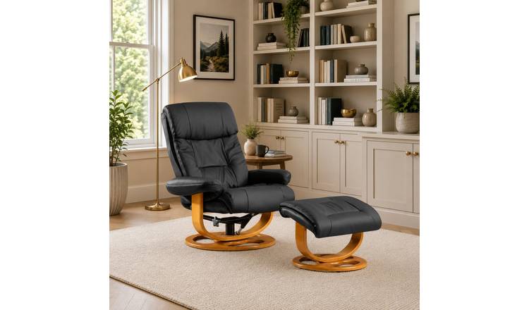 Artemis Home Barriston Swivel Recliner with Massage and Heat - Black