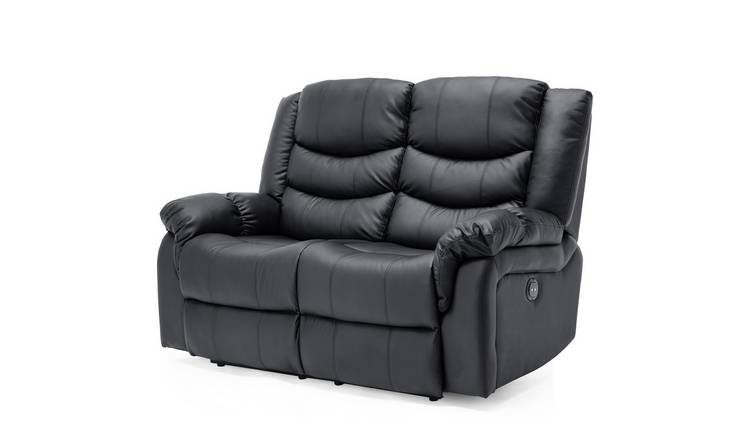 Furniture Online Seattle Electric Recliner 2 Seater Leather Sofa – Black