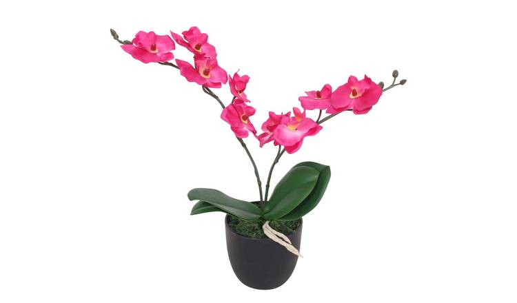 Walplus Artificial Orchid Plant with Pot - Red - 30 cm