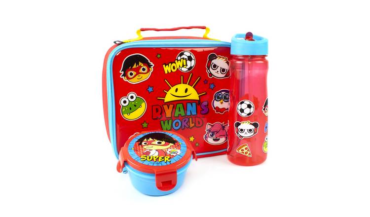 Ryans World Kids Boys Lunch Bag Bottle and Snack Pot - Red