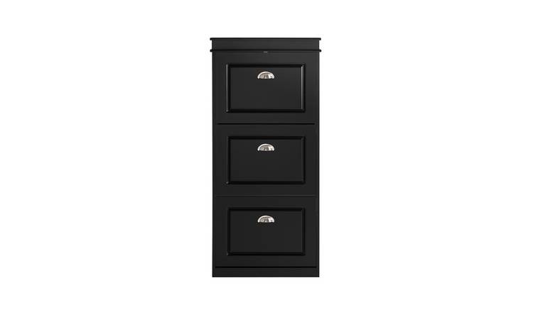 SoBuy 3 Flip Drawer 1 Side Drawer 1 Hook Slim Shoe Cabinet - Black