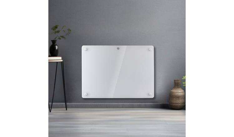Futura 1000W Electric Panel Heater - White Glass