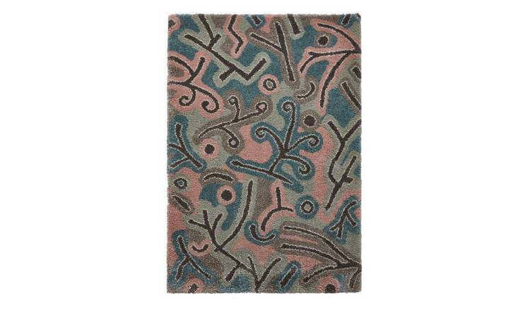 Mega Flooring Multi Shaggy Abstract Rug - 120 x 170cm