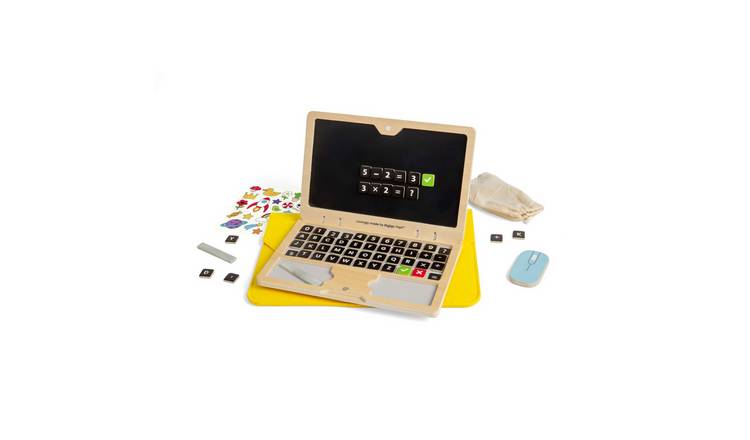 Bigjigs Toys Wooden Laptop Tech Set - 3 Years +