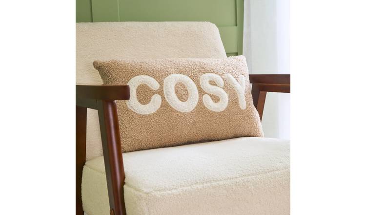 OHS Cosy Slogan Cushion - Natural - 30 x 50cm