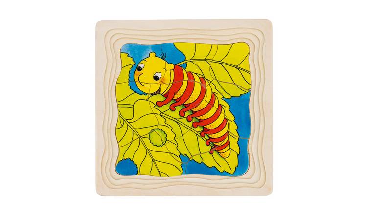 Goki Caterpillar To Butterfly 44 Piece Wooden Layered Puzzle