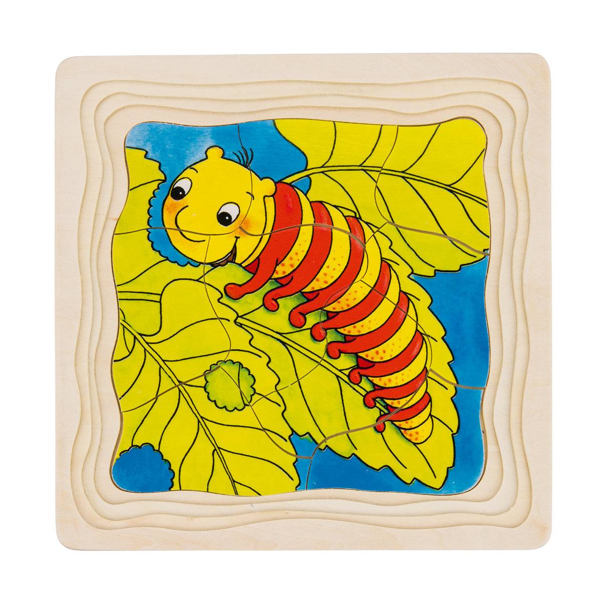 Goki Caterpillar To Butterfly Wooden Layered Jigsaw Puzzle - 44 Piece - Image 1