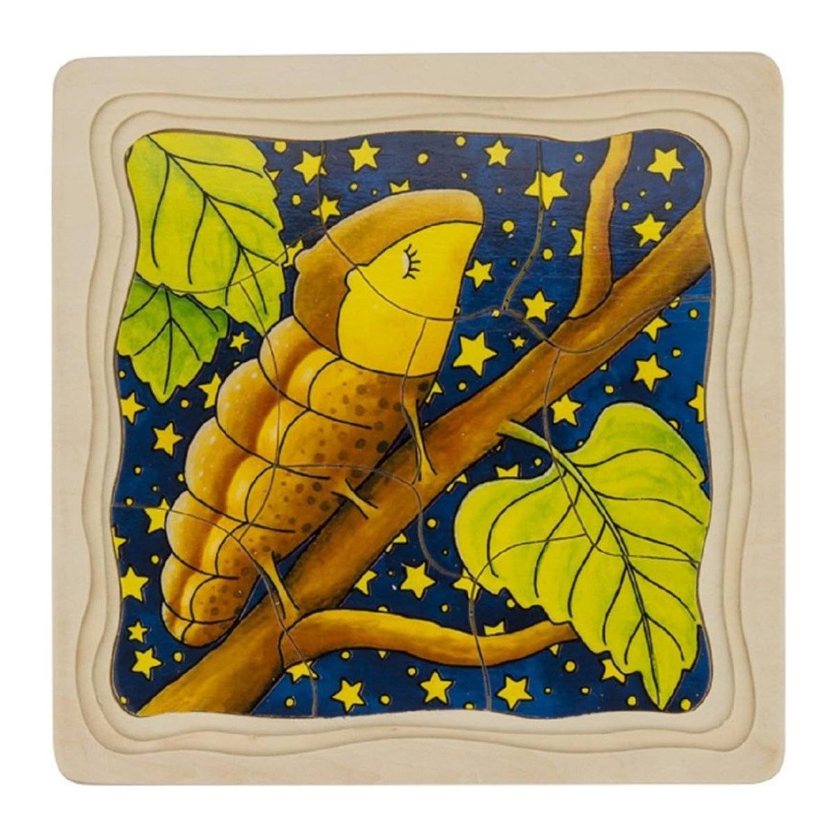 Goki Caterpillar To Butterfly Wooden Layered Jigsaw Puzzle - 44 Piece - Image 4